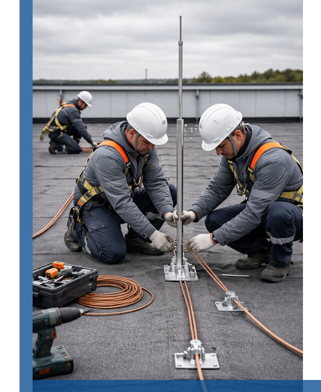 Монтаж молниезащиты на кровле в Борисоглебске под ключ с гарантией