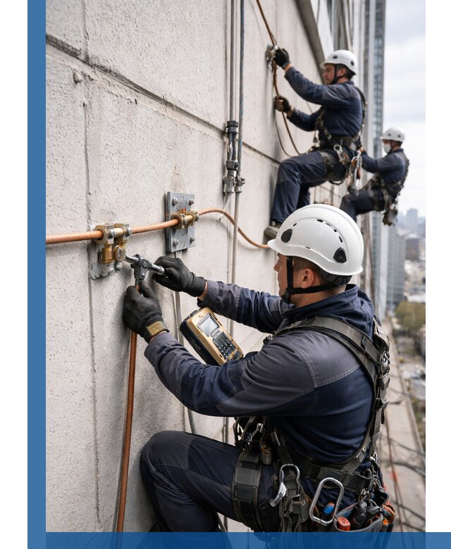 Монтаж системы заземления здания и молниезащиты в Борисоглебске