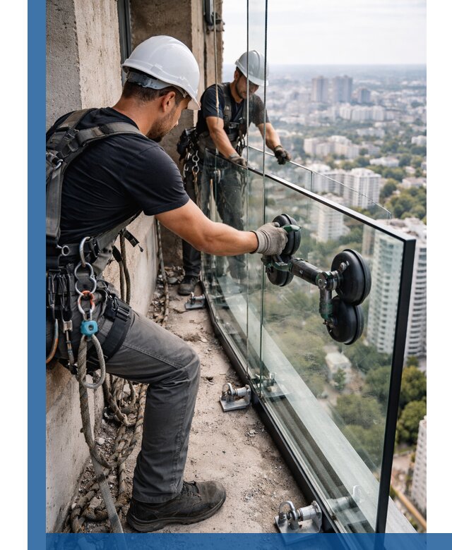 Монтаж стеклянных ограждений под ключ с гарантией в Борисоглебске