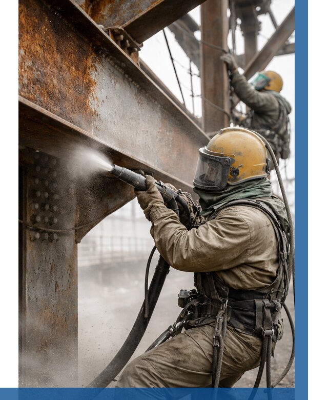 Пескоструйная очистка металлоконструкций в Борисоглебске по 624 р.  ВЫСОТНИК-Брс