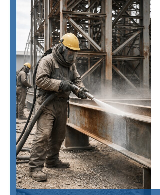 Пескоструйная очистка металлоконструкций в Борисоглебске промышленная