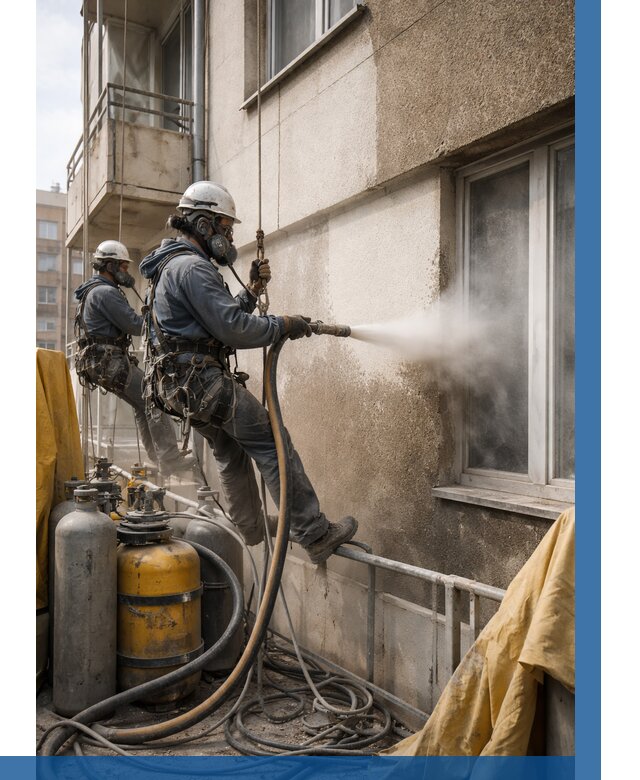 Пескоструйная очистка фасада в Борисоглебске от 676 р. | ВЫСОТНИК-Брс