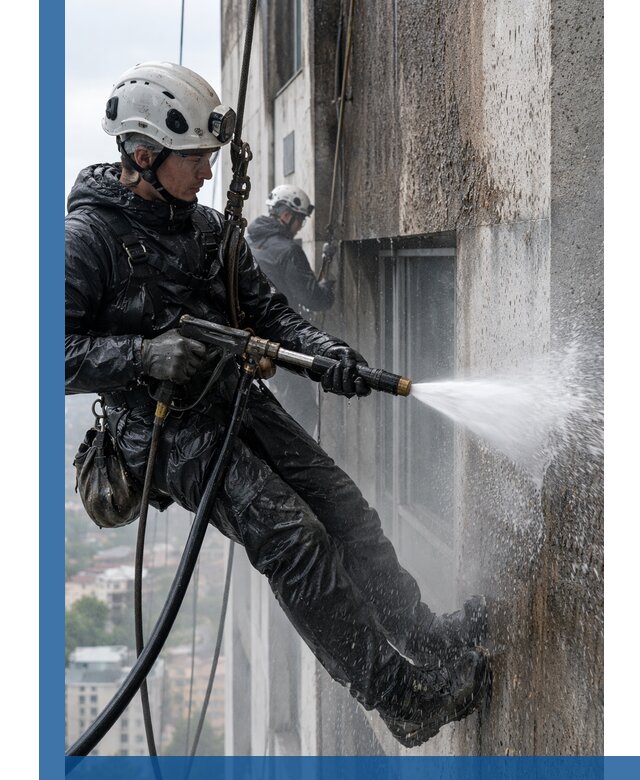 Гидроструйная очистка фасадов и конструкций в Борисоглебске