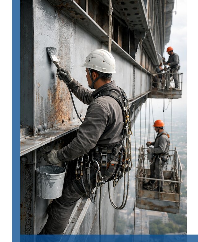 Покраска металлоконструкций на высоте в Борисоглебске профессионально