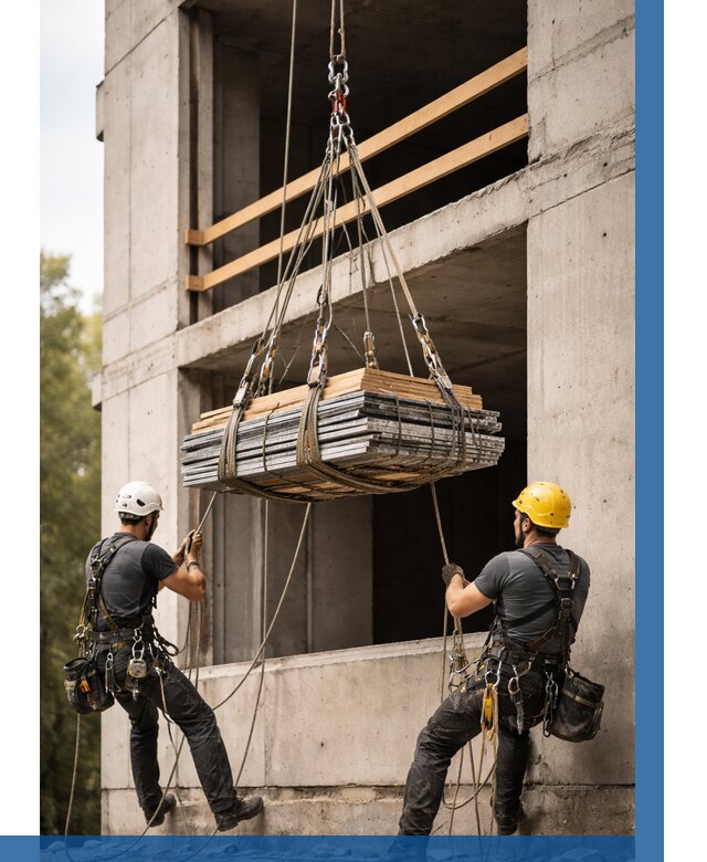 Подъем материала на этаж веревками в Борисоглебске от 1561 р. | ВЫСОТНИК-Брс