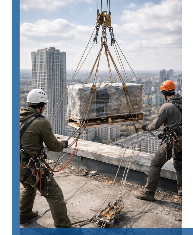 Подъем и монтаж крупногабаритных грузов на крышу в Борисоглебске