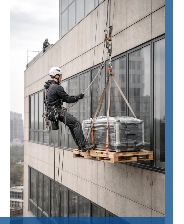 Спуск груза по фасаду в Борисоглебске от 3641 р. | ВЫСОТНИК-Брс