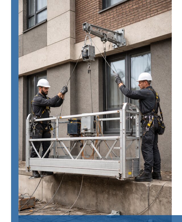 Монтаж и подъем фасадной люльки в Борисоглебске с гарантией безопасности