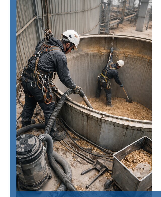 Профессиональная чистка зерновых бункеров в Борисоглебске с выездом