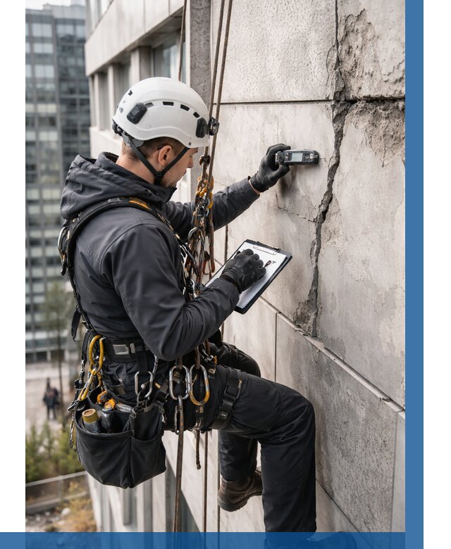 Обследование фасада альпинистами в Борисоглебске от 125 р. | ВЫСОТНИК-Брс