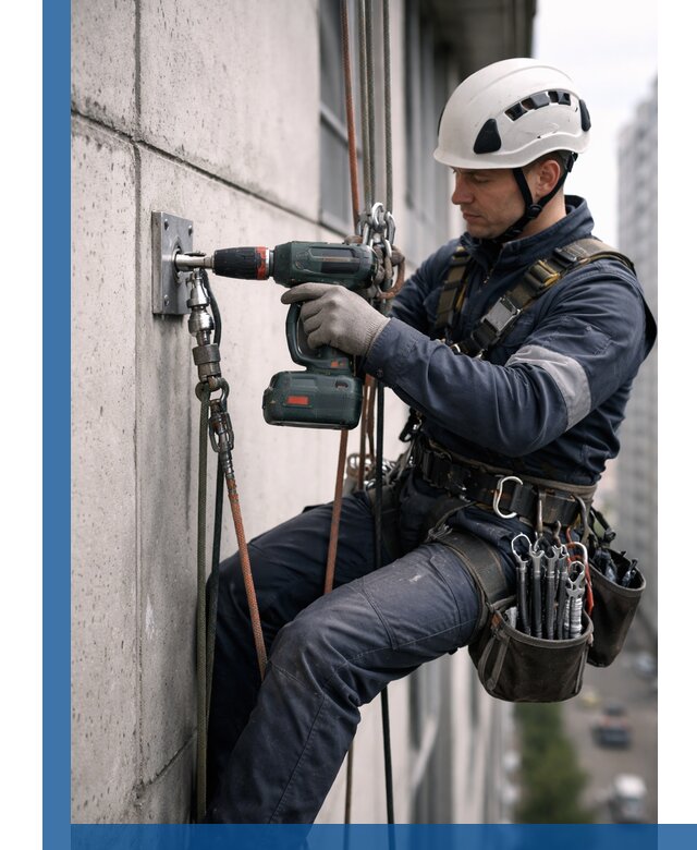 Установка анкерных точек для высотных работ в Борисоглебске